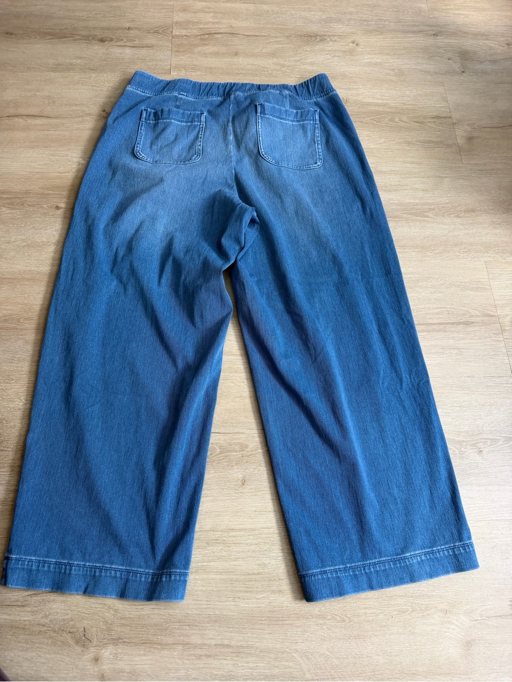 J Jill pure Jill indigo pull on wide leg denim jeans XL Flowy - Picture 6 of 7